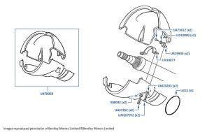 Steering Column Cowling, Corniche & Continental, chassis numbers 30001-30638