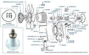 Water Pump, Corniche & Continental, chassis numbers 24638-40533