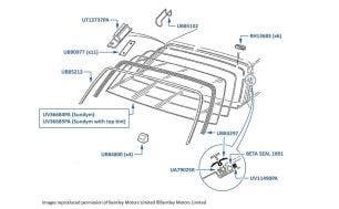 Windscreen Chrome, Continental R, Continental T, Continental SC & Azure