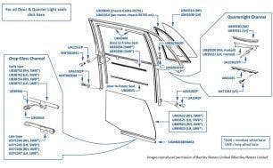 Rear Door Glass, 4-door cars, chassis numbers 01001-55318