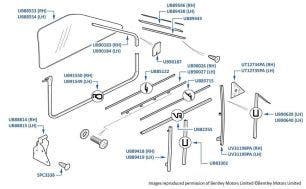 Door Seals, Corniche, chassis numbers 68001-68621 & 02000-02079