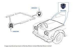 Hood/Bonnet Seals, Corniche & Continental, chassis numbers 05037-50170