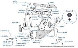 Bonnet/Hood, Hinges & Insulation, 4-door cars, chassis numbers 35896-44588