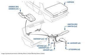 Boot (Trunk) Lid & Hinges, 4-door cars, chassis numbers 01001-27799