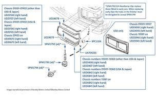 Headlight Trim, 4-door cars (rectangular Headlights)