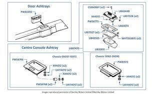 Ashtrays, Corniche & Continental, chassis numbers 05037-29290