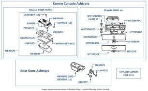 Ashtrays, 4-door cars (other than Touring Limousine), chassis numbers 31001-66901