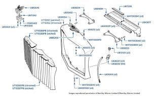 Radiator Shell (with vanes), Bentley 4-door cars with wraparound bumper, chassis numbers 55753-66901