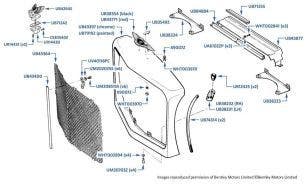 Grille (with mesh), Bentley 4-door cars, chassis numbers 20001-55759