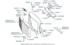 Radiator Grille, Continental, chassis numbers 30002-40090