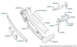 Front Bumper, Corniche & Continental, chassis numbers 05037-10372 (other than USA, Canada & Middle East)