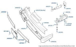 Front Bumper, Corniche & Continental, chassis numbers 05037-16968 (USA & Canada)