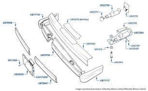 Front Bumper, Corniche & Continental, chassis numbers 30001-50170 (USA & Canada)