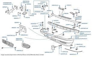 Front Bumper, Continental R & Azure with narrow number plate, chassis numbers 42001-61182