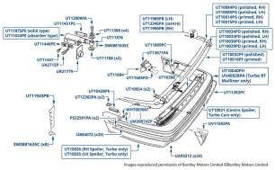 Rear Bumper, 4-door cars (other than Touring Limousine), chassis numbers 57001-66901