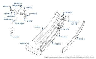 Rear Bumper, Corniche & Continental, chassis numbers 20010-29290 (Japan)