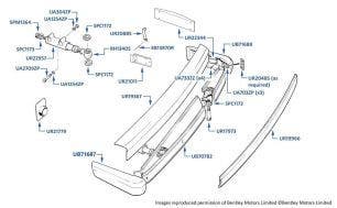 Rear Bumper, Corniche & Continental, chassis numbers 30001-50170 (Japan)