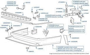 Rear Bumper, Continental R Mulliner, chassis numbers 63160-63577 & 01751-01876 (Type A)