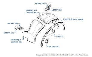 Undersheets, Front Wing/Fender, Bentley Eight, chassis numbers 08862-12012