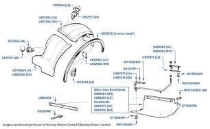 Undersheets, Front Wing/Fender, Silver Spur, chassis numbers 54001-55749