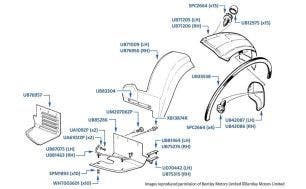 Undersheets, Front Wing/Fender, Turbo R & Turbo RL, chassis numbers 46003-46783