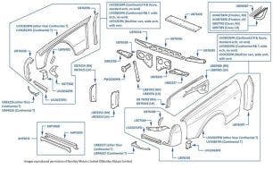 Front Wings/Fenders, Continental R, Continental T & Azure, chassis numbers 61501-67538 & 01001-01876