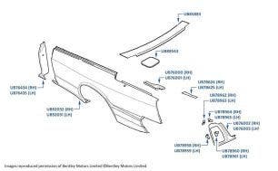 Rear Wings/Fenders, Azure, chassis numbers 50801-61182