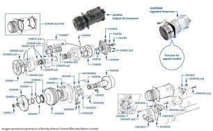 Air Conditioning Compressor, Mulsanne, chassis numbers 01001-16970