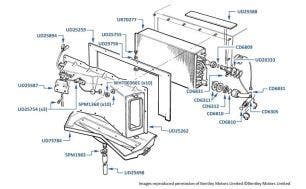 Evaporator & Expansion Valve, Mulsanne Turbo, Turbo R & Turbo RL, chassis numbers 12692-16570