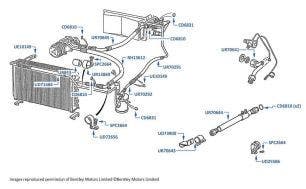 Air Conditioning Hoses & Pipes, Turbo R & Turbo RL, chassis numbers 31004-35964