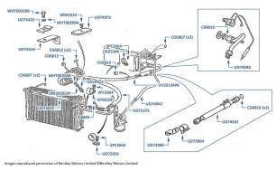 Air Conditioning Hoses & Pipes, Flying Spur & Silver Dawn, chassis numbers 55012-66305