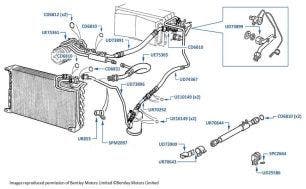 Air Conditioning Hoses & Pipes, Corniche & Continental, chassis numbers 40518-40533