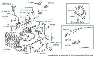 Air Conditioning Hoses & Pipes, Touring Limousine, chassis numbers 80101-80211