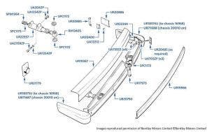 Rear Bumper, Corniche & Continental, chassis numbers 05037-16968 (Japan)