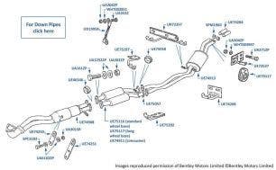 Exhaust Pipes & Silencers, non-catalyst, Silver Dawn, chassis numbers 55078-66305