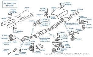 Exhaust Pipes & Silencers, non-catalyst, Continental R, chassis numbers 42001-42728