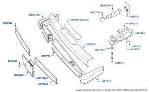 Front Bumper, Corniche & Continental, chassis numbers 20010-29290 (USA & Canada)