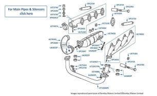 Down Pipes & Manifolds, non-catalyst, Silver Dawn, chassis numbers 57031-66305