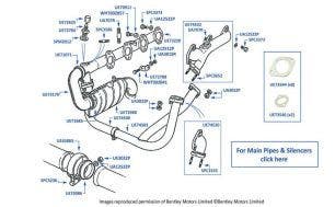 Down Pipes & Manifolds, catalyst, Touring Limousine, chassis numbers 80039-80056