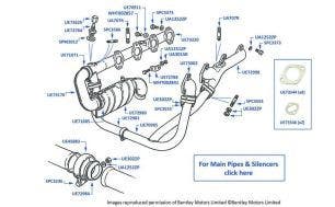 Down Pipes & Manifolds, catalyst, Mulsanne SL, chassis numbers 31223-44582