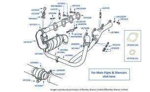 Down Pipes & Manifolds, catalyst, Bentley Eight, chassis numbers 34897-35171