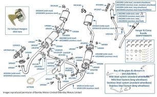 Exhaust Pipes & Silencers, 6-box, chassis numbers 01001-16970