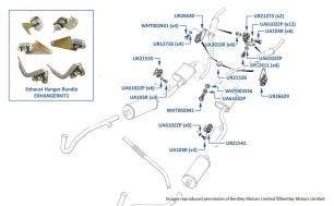 Exhaust Hangers, 6-box system, chassis numbers 01001-16970