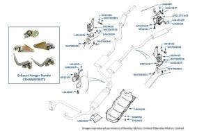 Exhaust Hangers, 5-Box System, chassis numbers 01001-16970