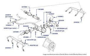 Hoses & Pipes, Air Injection, Silver Spirit, Silver Spur, Mulsanne & Eight, chassis numbers 01134-14301 (cars for Australia)