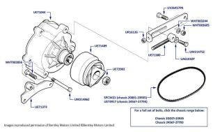 Air Injection Pump & Belt, Turbo R, chassis numbers 24567-27793 (cars for USA, Japan & Australia)