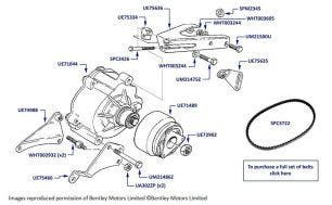 Air Injection Pump, Corniche & Continental, chassis numbers 50001-68621 & 02000-02079