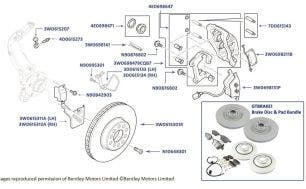 Front Brakes (Standard), Continental GT (2004-2014), Continental Flying Spur (2005-2013) & Continental GTC (2007-2014)