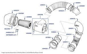 Air Intake, Mulsanne Turbo & Turbo R, chassis numbers 04233-16570