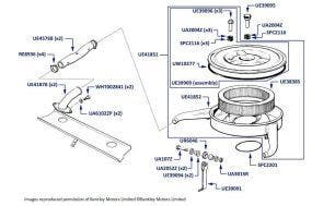 Air Intake, Corniche & Continental, chassis numbers 05037-16968 (other than USA, Japan & Australia)